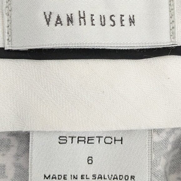 VAN HEUSEN Black/White Pattern, Classic Fit, Zippered Ankle Pants; Size 6 - Picture 3 of 6